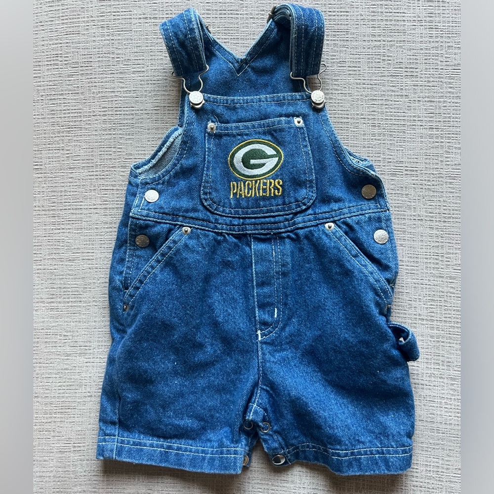 Vintage NFL Packers Baby Overalls